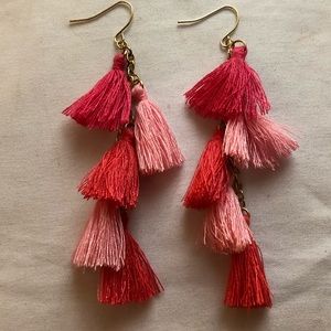 Pink Tassel Drop Earrings ~Never Worn~